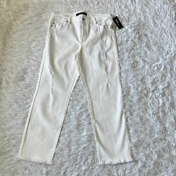 Liverpool Women's Kennedy Crop Straight Jeans in bone white bite size 10/30 - Picture 2 of 13